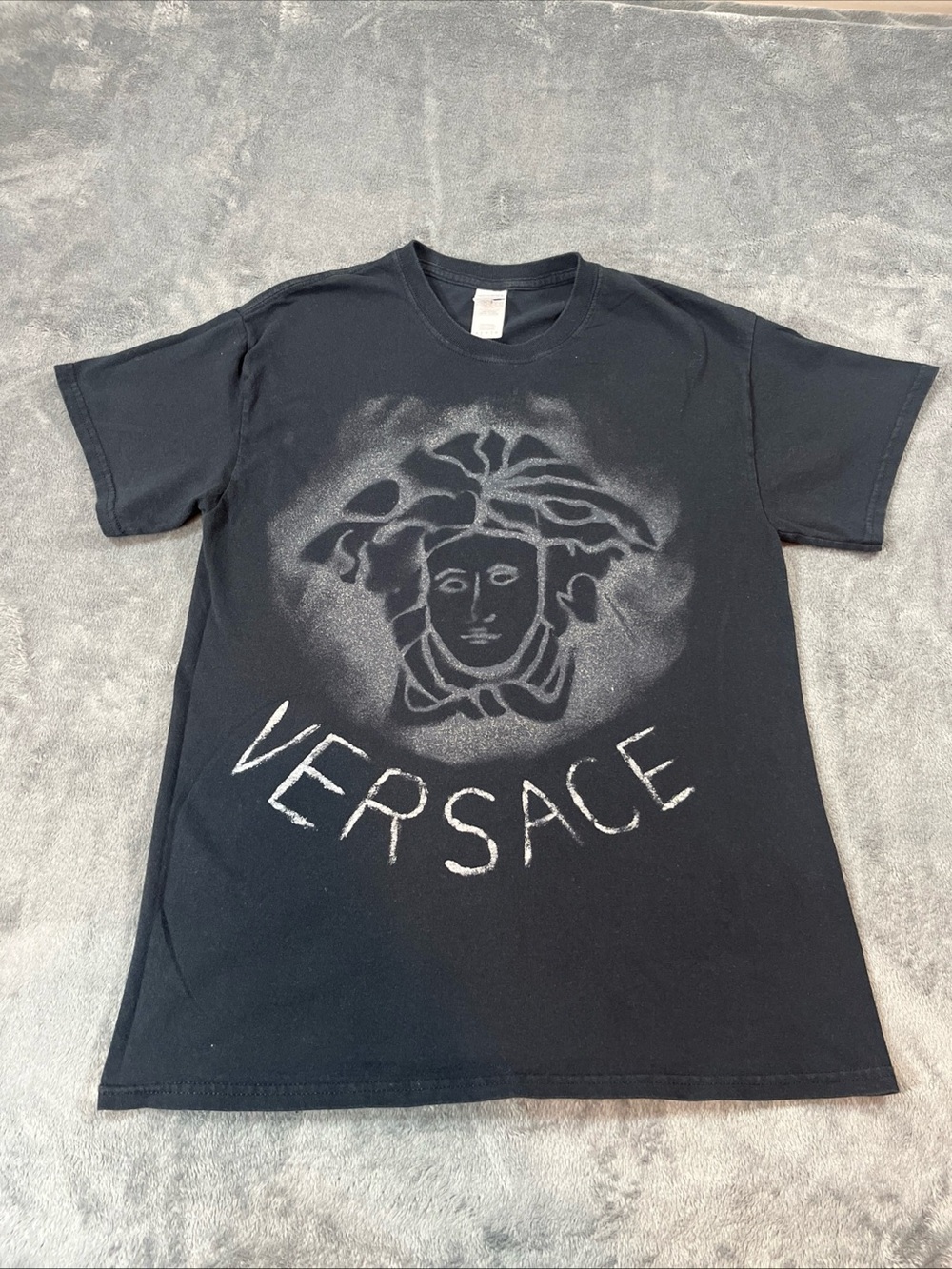 Bootleg Versace Black Graphic Medusa T-Shirt